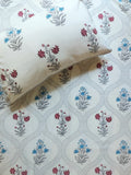 Baagh Double Bedsheet - Red & Blue