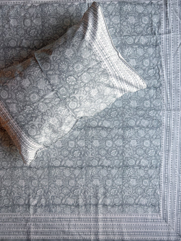 Heritage Single Bedsheet - Grey Floral
