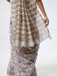 Baagru Chanderi Silk saree - Grey