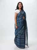 Indigo Chanderi Silk saree