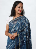 Indigo Chanderi Silk saree