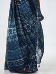 Indigo Chanderi Silk saree