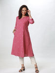 Woman's Semi Festive Cotton Kurti - Pink