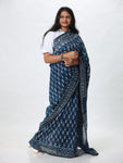 Indigo Chanderi Silk saree