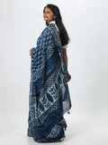 Indigo Chanderi Silk saree