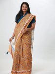 Baagru Chanderi Silk saree - Orange