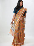 Baagru Chanderi Silk saree - Orange