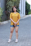 Woman's Short Top - Mustard