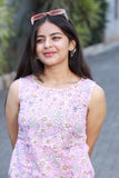 Woman's Short Top - Pink Floral