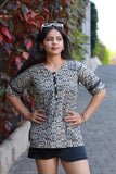 Woman's Short Top - Kalamkari