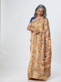 Kantha Silk Saree - Off White