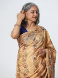 Kantha Silk Saree - Off White