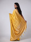 Dhakai Malai Silk Saree - Yellow