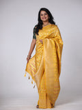 Dhakai Malai Silk Saree - Yellow