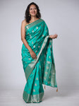 Cotton Silk Butti Jari Saree - Teal