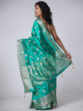 Cotton Silk Butti Jari Saree - Teal