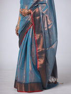 Tissue Cotton Silk Saree - Blue