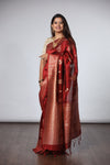 Dhakai Jamdani Saree - Red