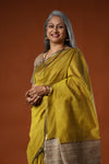 ANANDI - Maheshwari Silk Saree with Gicha Pallu - Green