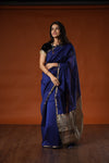 Maheshwari Silk Saree with Gicha Pallu - Royal Blue