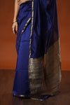 Maheshwari Silk Saree with Gicha Pallu - Royal Blue