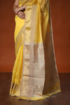 ANANDI - Maheshwari Silk Saree with Double Border - Yellow