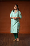 ANANDI - Woman's Festive Kurta - Pista Green