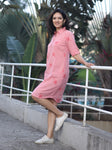 BAHAAR - Organic Cotton Woman's Dress - Pink