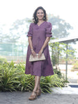 BAHAAR - Organic Cotton Woman's Dress - Violet