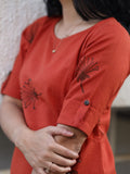 Bahaar - Organic Cotton Woman's Dress - Red
