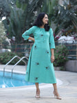 BAHAAR - Organic Cotton Woman's Dress - Teal
