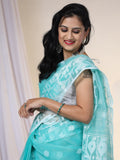 Muslin Jamdani Saree - Teal