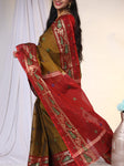 Cotton Silk Saree with Dhakai Border - Green