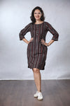 Chillax - Woman's Dress - Brown Striped
