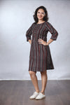 Chillax - Woman's Dress - Brown Striped