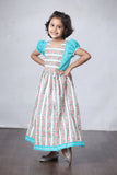 Tyohar - Girl's Cotton Frock - Teal
