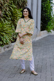 Woman's Casual Kurti - Yellow