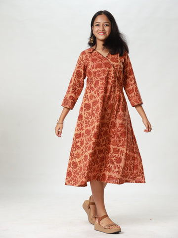 Woman's Vanaspati Casual Dress - Rust