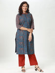 Woman's Co-Ord Set - Blue Ajrakh