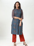 Woman's Co-Ord Set - Blue Ajrakh