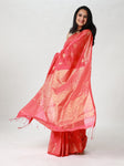 Golden Jari Cotton Silk Saree - Red