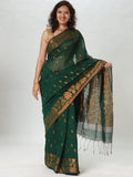 Floral Cotton Silk Saree - Green