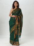 Floral Cotton Silk Saree - Green