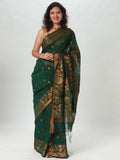 Floral Cotton Silk Saree - Green