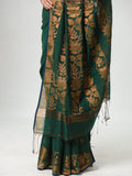 Floral Cotton Silk Saree - Green