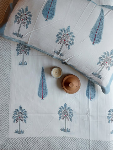 Heritage Single Bedsheet - Blue & Grey