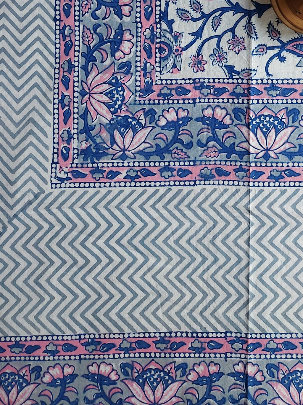 Sanganeri Double Bedsheet - Purple Floral