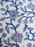 Sanganeri Double Bedsheet - Purple Floral