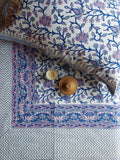 Sanganeri Double Bedsheet - Purple Floral