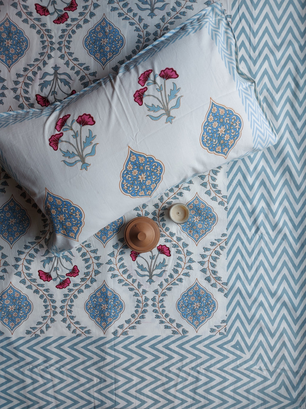 Baagh Double Bedsheet - Blue